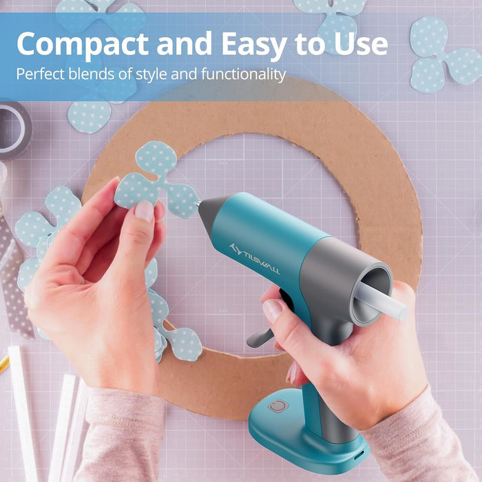 Tilswall Cordless Hot Glue Gun, Smart Power Off with Anti-scald Design