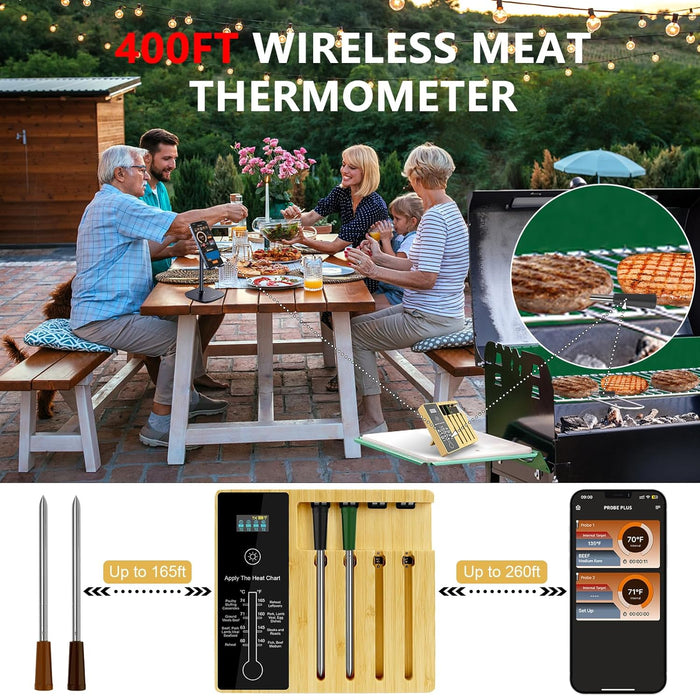 Tilswall Bluetooth Meat Thermometer 400FT Wireless Range