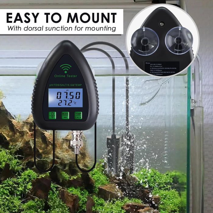 5-in-1 Water Quality Tester with Data Logging and Alarm