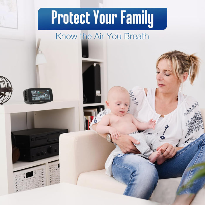 9-in-1 Indoor Air Quality Monitor Use for Home, Office