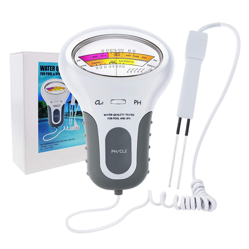 Tilswall Swimming Pool Tester, 2-in-1 Chlorine & PH Meter