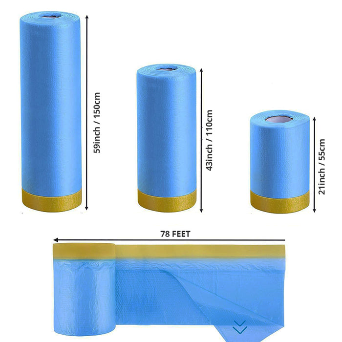 Tilswall Plastic Sheeting for Car Paint – 3 Sizes Multi Pack with Tarp Waterproof 78 Feet