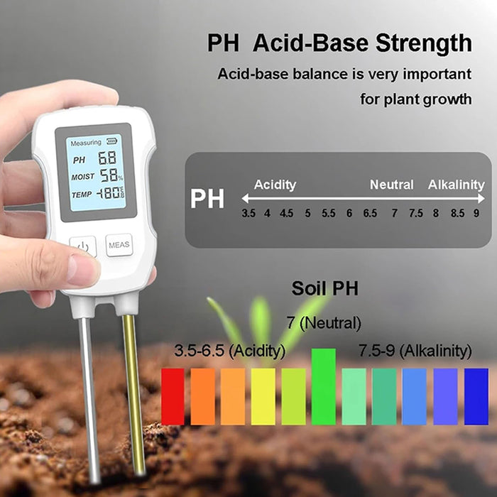 Tilswall 3-in-1 Soil Meter Digital Plant Temperature/Soil/PH Meter