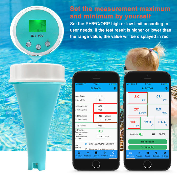 Tilswall 6-in-1 Floating Bluetooth Smart Pool Monitor
