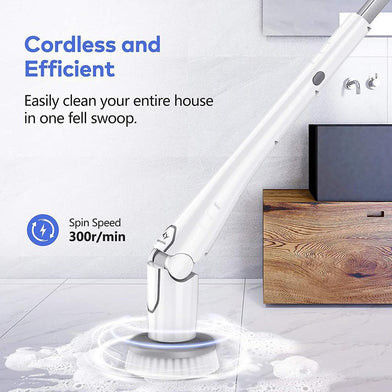 Electric Spin Scrubber for Bathroom,Power Shower Scrubber with Long Handle  for Cleaning,150 Working Time,4 Replaceable Brush Head,Floor Scrubber