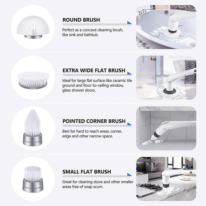 4 In 1 Cleaning Brush Shower Scrub Brush With Water Spray Design Portable Cleaning  Brush For Glass,wall,floor, Tub, Tile